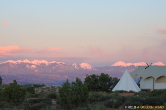 La Sal Mountains from Moab Under Canvas