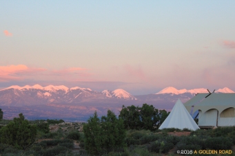 La Sal Mountains from Moab Under Canvas